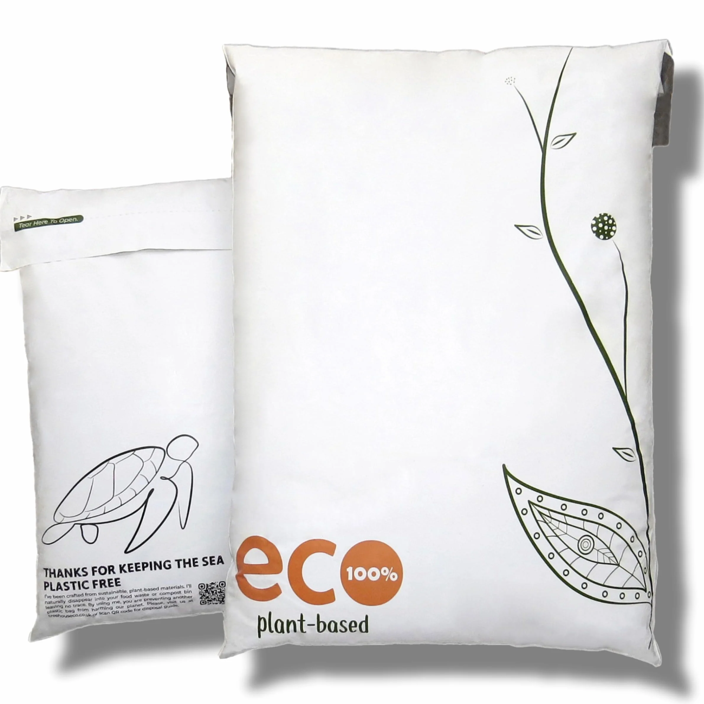 Treehouseco Sacchetti postali compostabili ecologici: sacchetti biodegradabili, riutilizzabili e senza plastica, bianco, Medium: 12 x 16" (30 x 40cm), Classico