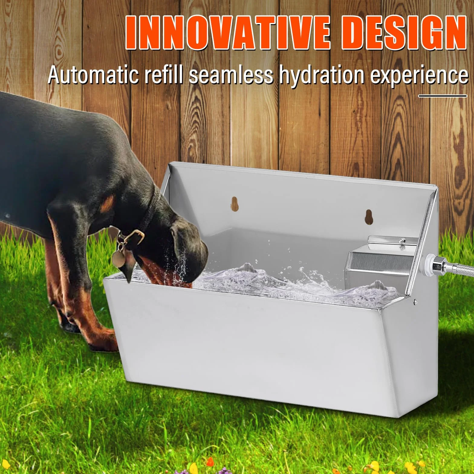 Distributore Automatico Di Acqua 8L 304 Acciaio Inox Ciotola Per Cani Esterno
