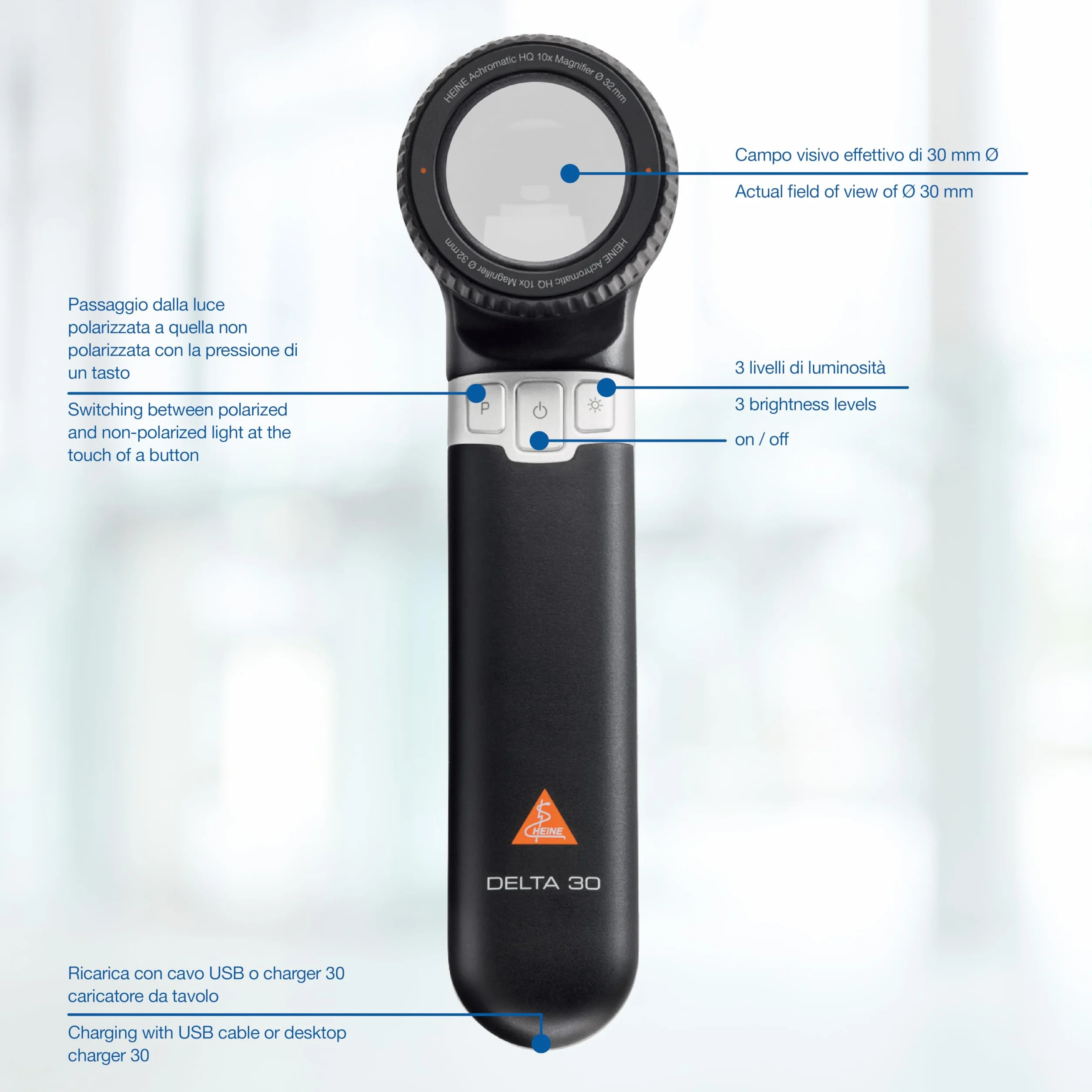 HEINE Dermatoscopio Delta 30 LEDHQ nero