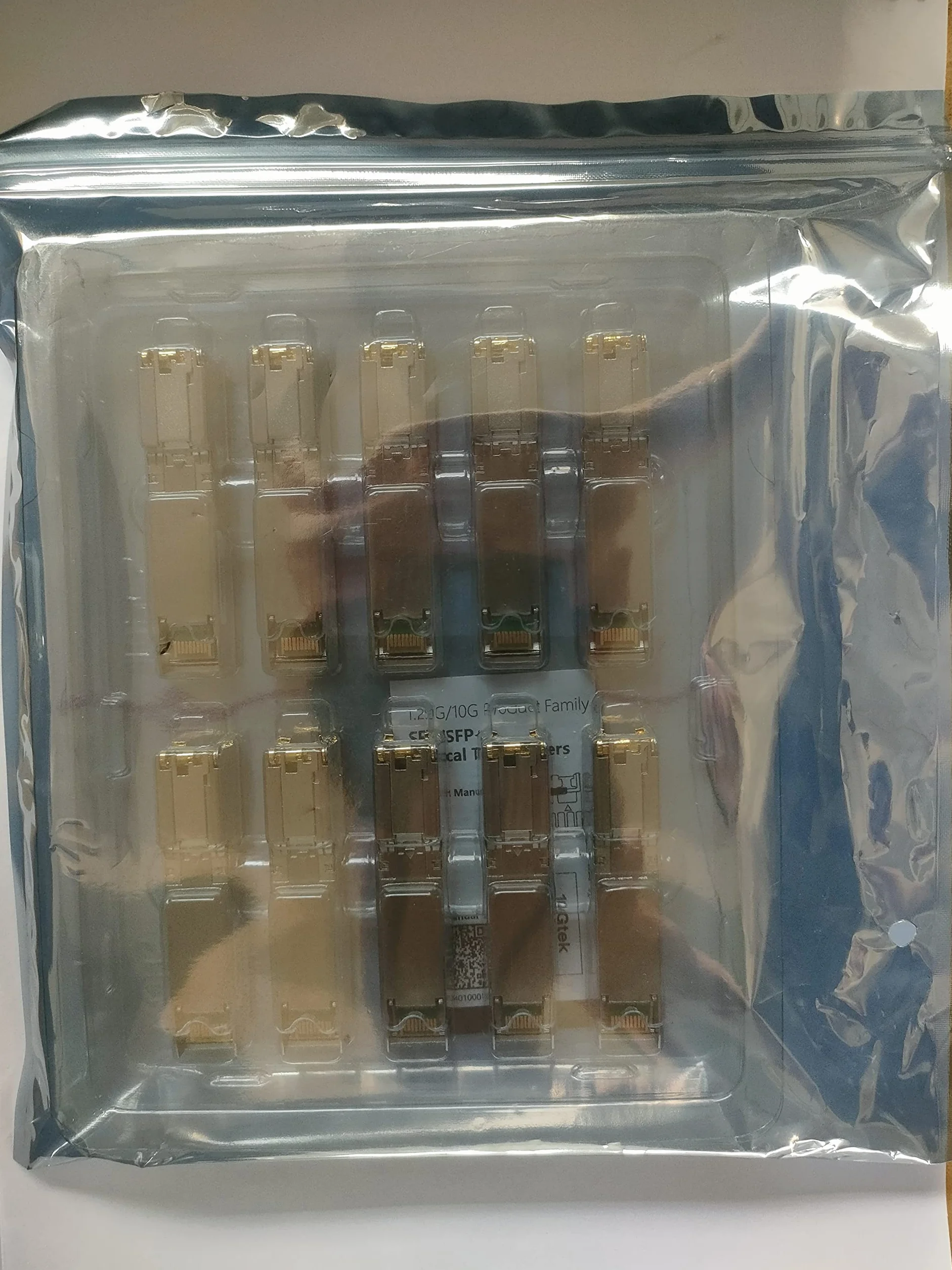 10Gtek x10 pcs SFP+ to RJ45 CAT.6a Copper Transceiver 1.25/2.5/5/10G-T Auto-Negotiation Ethernet Module 30-Meter for Cisco Ubiquiti Netgear