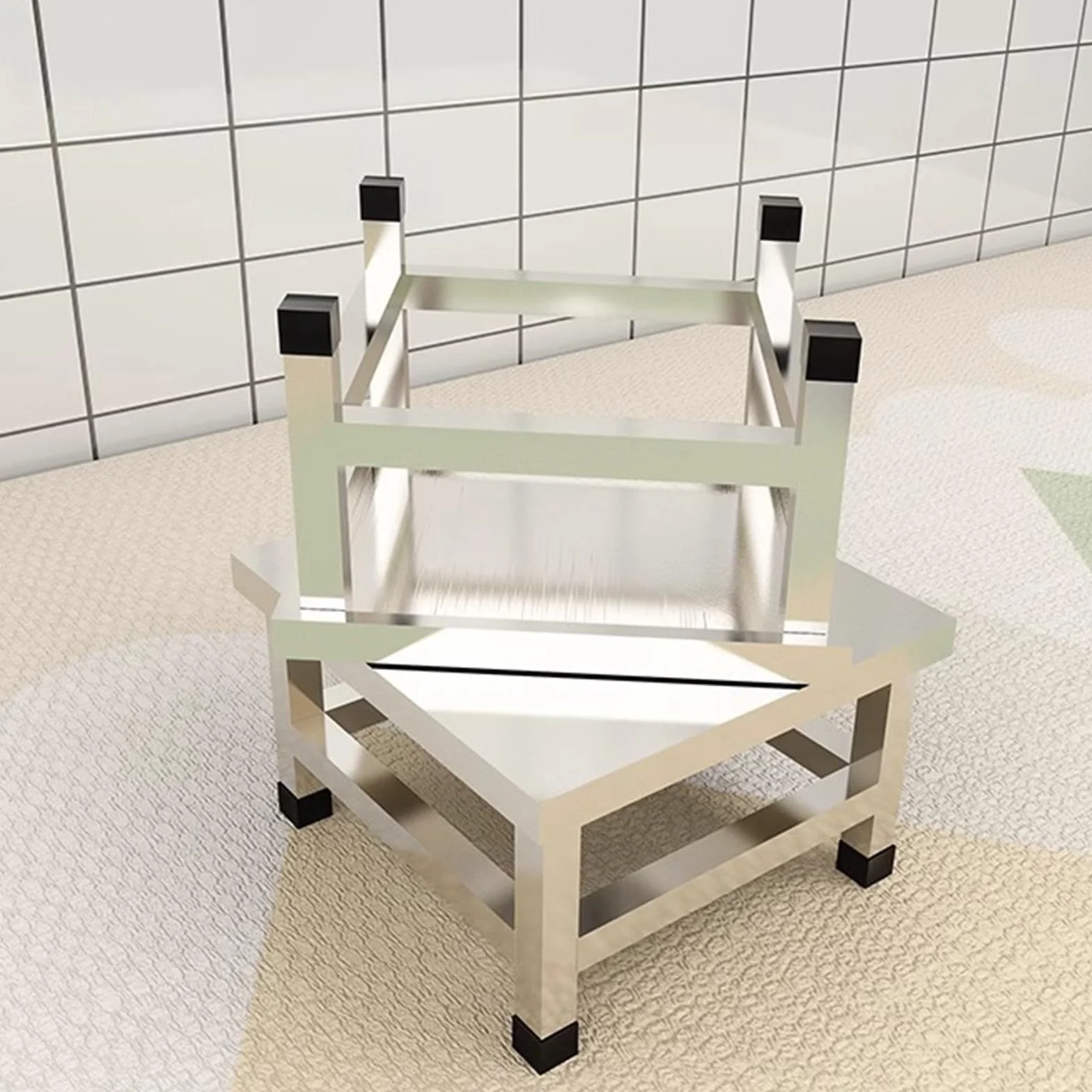 Base Per Condizionatore D'aria Rialzata, Pallet In Acciaio Inossidabile Carico Rastrelliere Di Stoccaggio, Monoblocco Quadrato Ripiano Per Vasi Portafiori Per Casa Magazzino Supermercato(30x30x15cm)