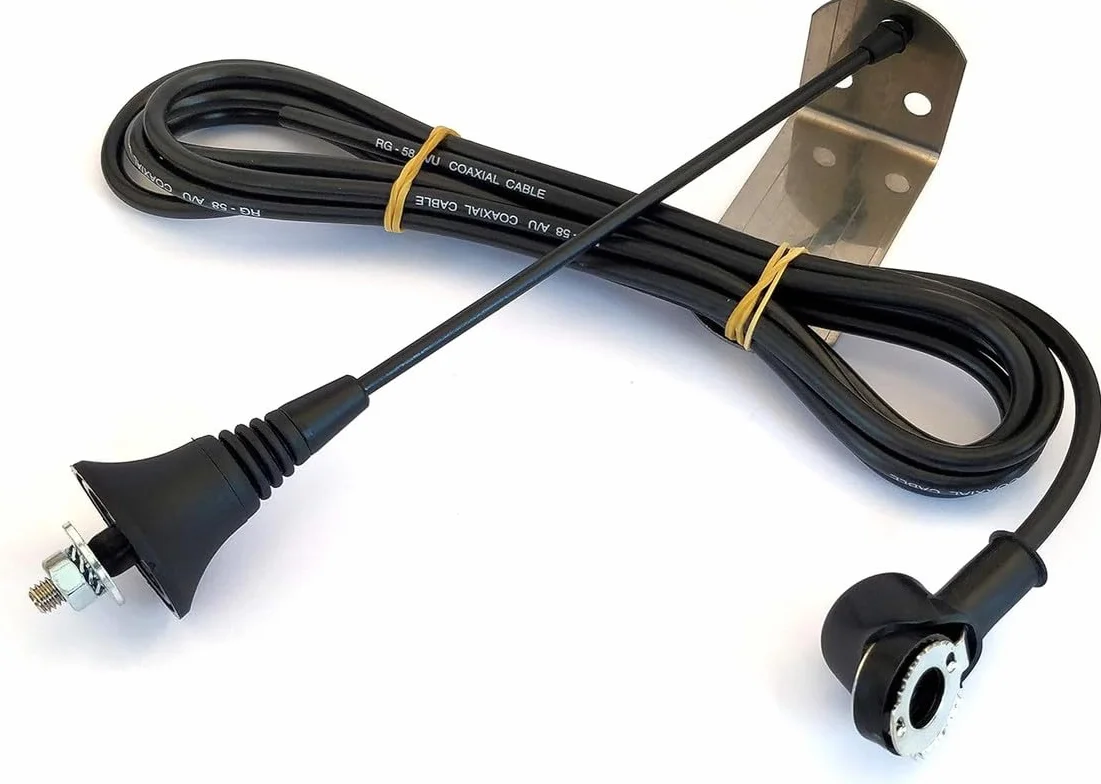 V2 ANS433 Antenna esterna – 433 – 868 MHz Antenna universale per porte | Portata fino a 250 m | Robusto supporto in acciaio inox | Impedenza 50 Ohm | Include cavo RG-58 da 2,5 m | Resistente alle